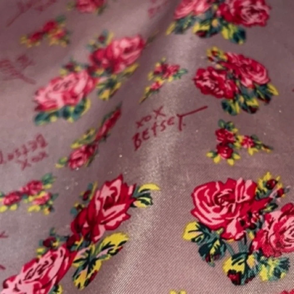 Betsey Johnson Pink Floral Embossed Laptop Bag